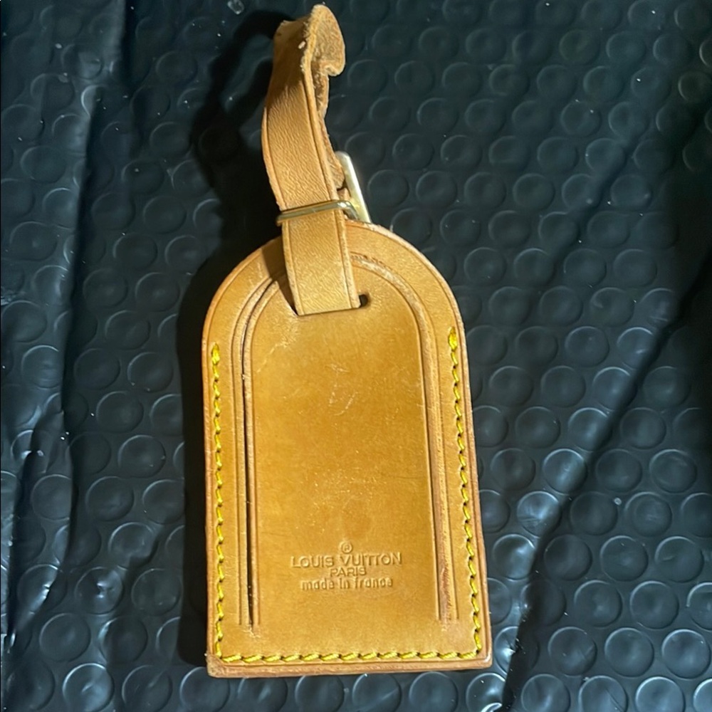 Louis Vuitton Brown Leather Luggage Tag